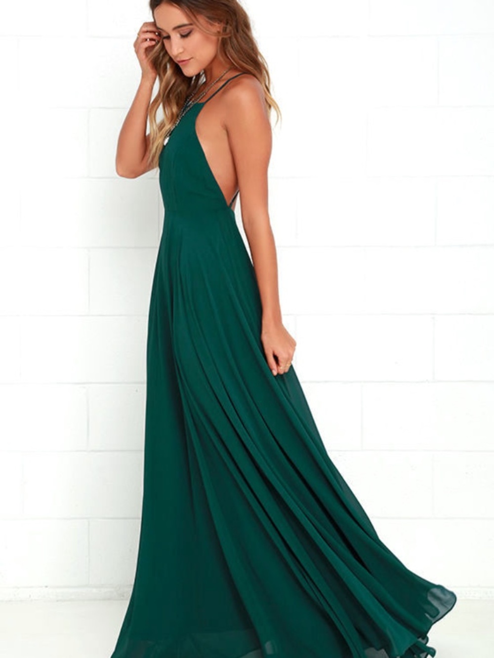 Lulus Mythical Kind Of Love Dark Green Maxi Dress - Size Small